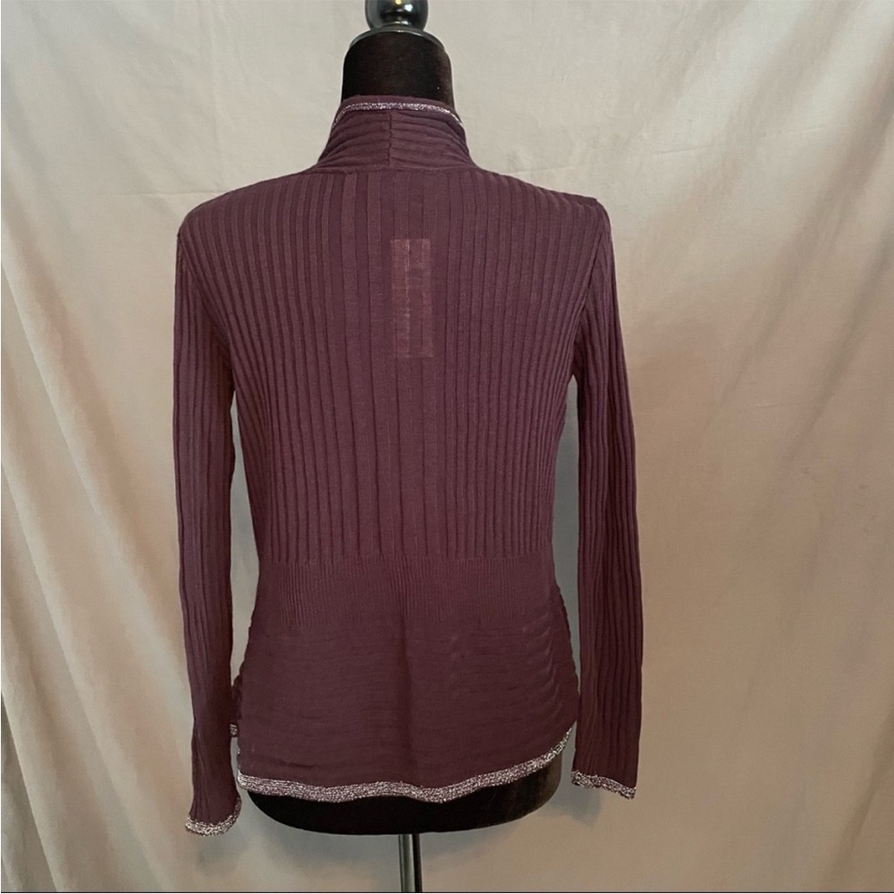 914. NWOT - Apt 9 Purple and Silver Cardigan - Picture 5 of 8